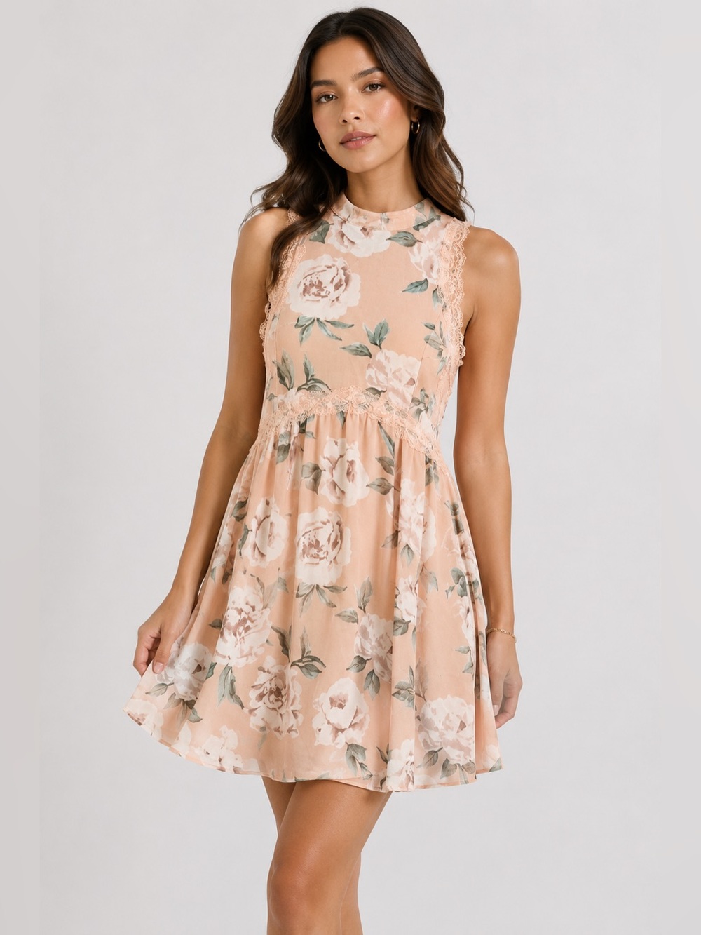 Entro Maggie Dress with Lace Trim Size Medium